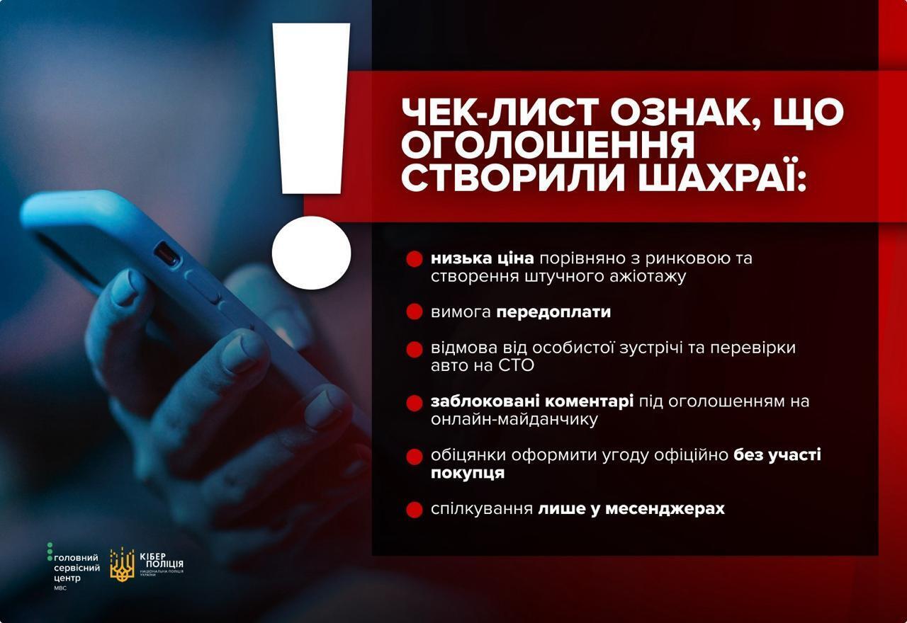 ''Скидка только сегодня'': Киберполиция предупредила о мошеннических объявлениях при покупке авто