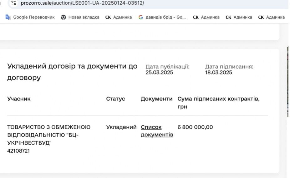 Інфо про ділянку