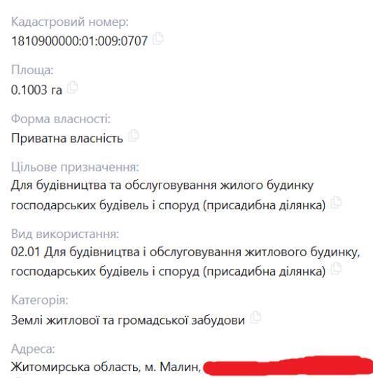 Земельный участок в Малине Житомирской области.