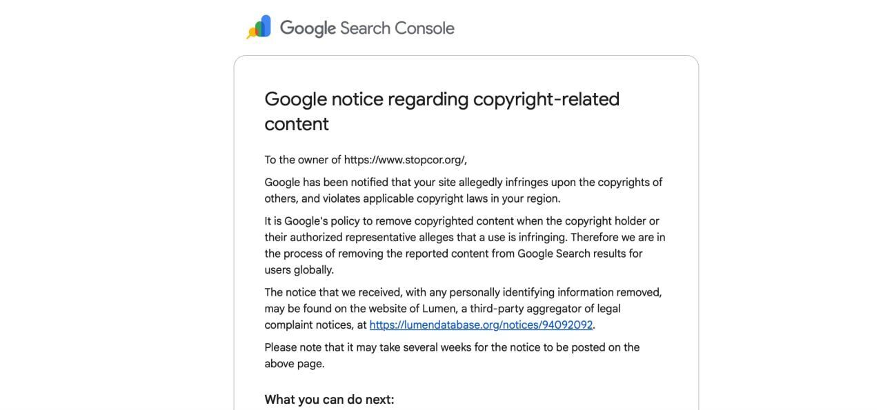 Маніпуляція ''авторським правом''? До Google надійшла DMCA-скарга на матеріал СтопКору про Netpeak Артема Бородатюка