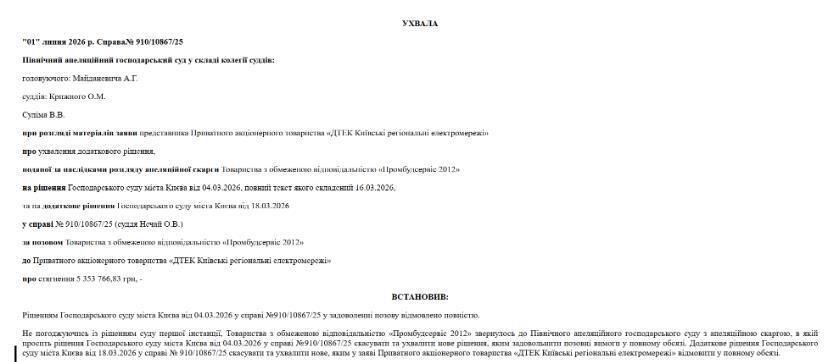 Ухвала господарського суду