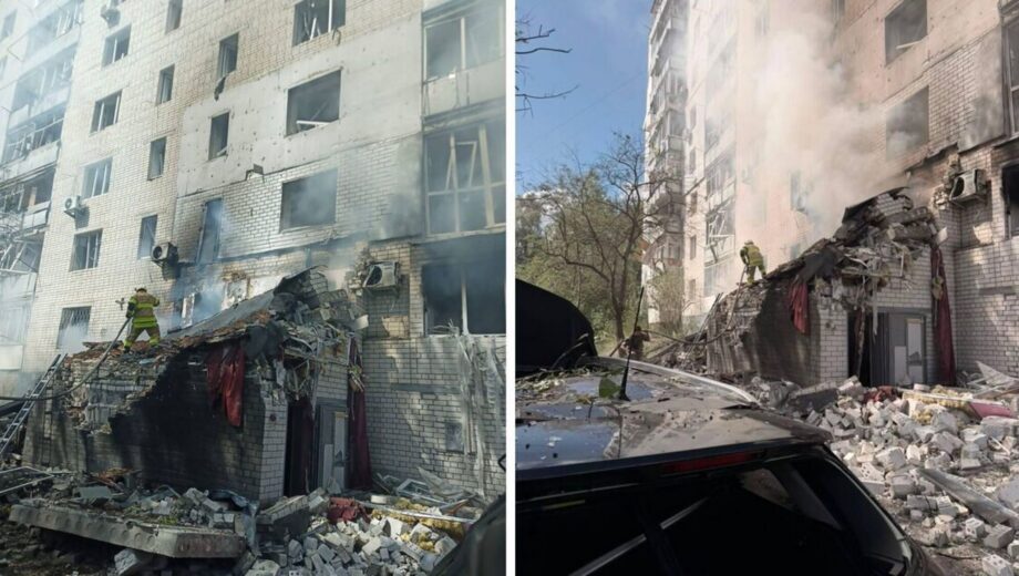 Удар россии по Чернигову: дрон попал в многоэтажку, 14 человек ранены