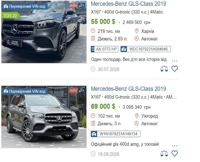 Mercedes-Benz GLS 400 D 4MATIC 2019 року