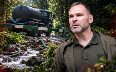 Журналісти ”Стоп Корупції ТБ” зафіксували цистерни, які вивозили джерельну воду з Карпатського нацпарку, який очолює Гошовський