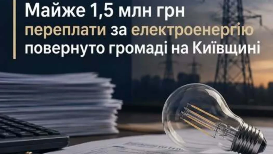 На Київщині громаді повернули майже 1,5 млн грн переплати за світло: що встановив суд