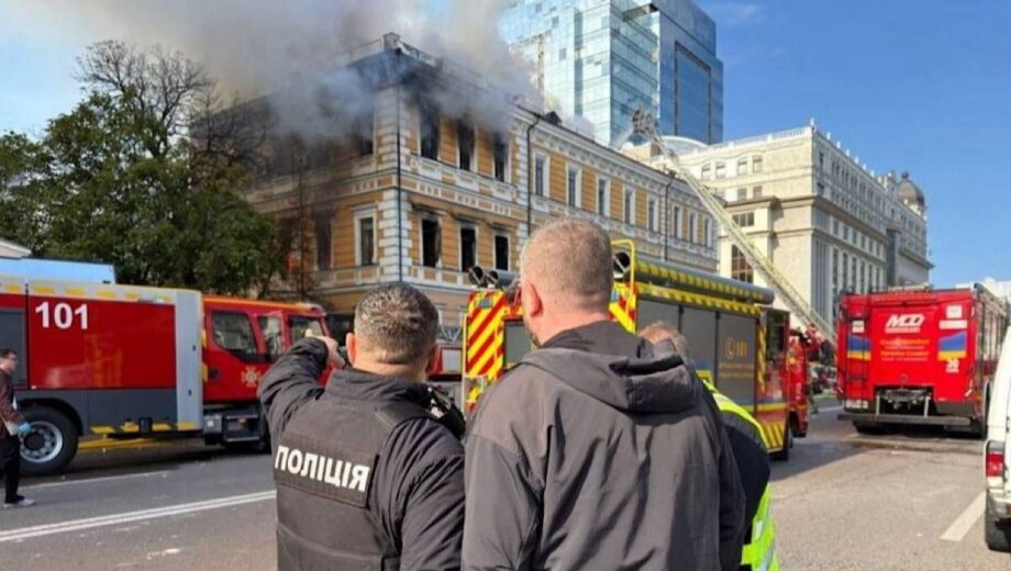 После удара »Шахеда» здание Президиума НАН в Киеве готовят к консервации