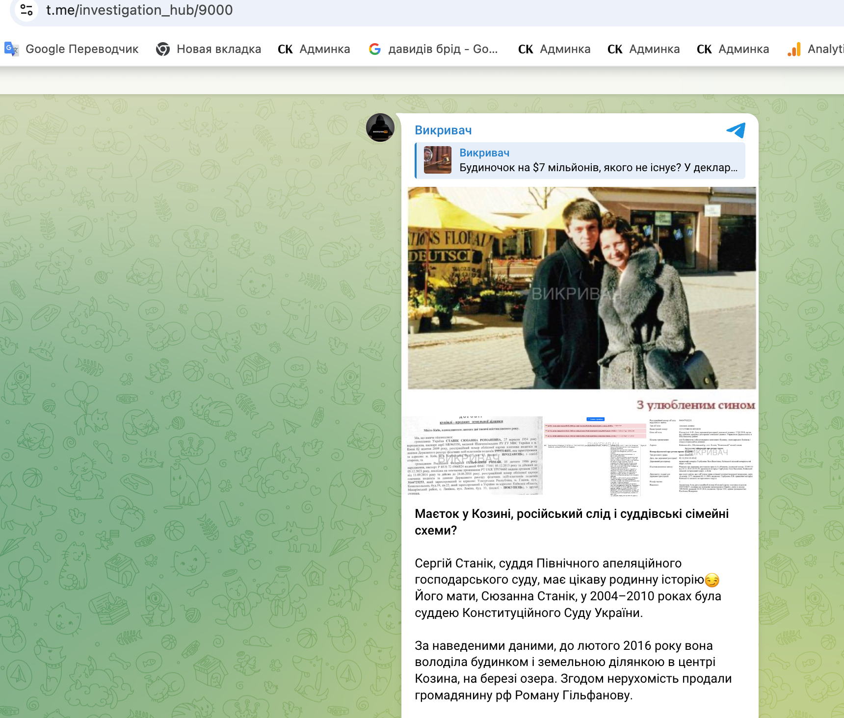 Имение в Козине и российский след: ''Обличитель'' обратил внимание на имущество семьи судьи