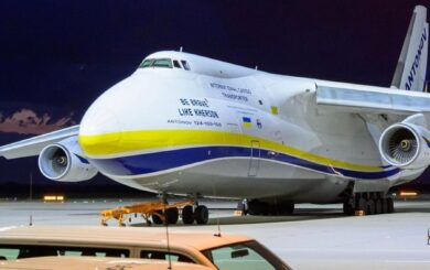 Украинский Ан-124 »Руслан» загорелся во время посадки в Японии
