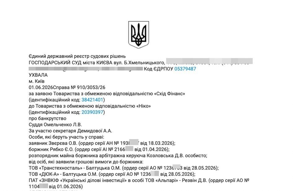 Один судья, одна управляющая, один кредитор: каким образом три дела судьи Омельченко сходятся в окружении Дядeчки?
